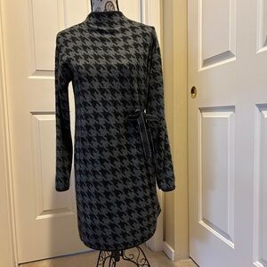 Knit houndstooth dress
